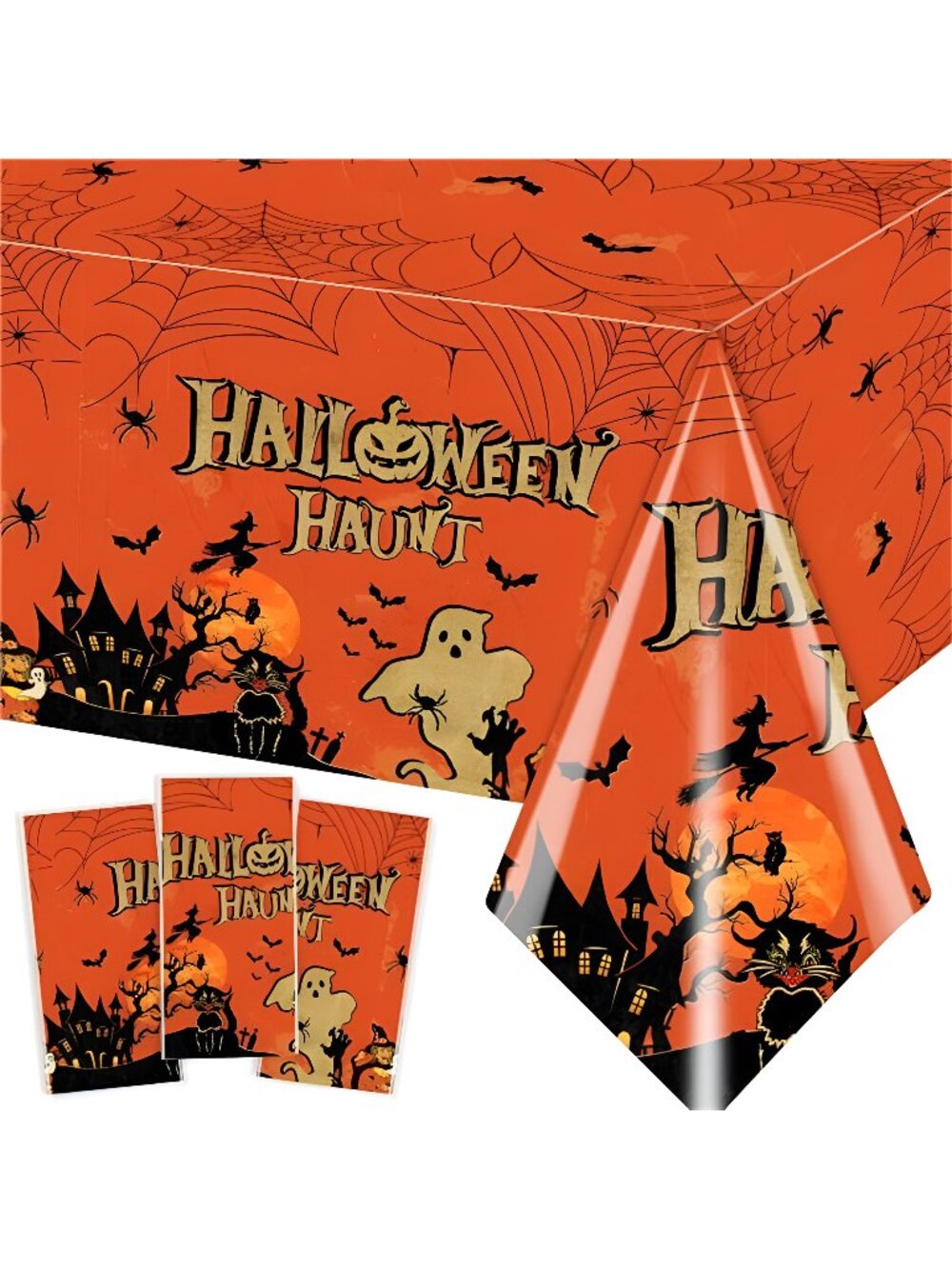 Halloween Vintage Decorations Tablecloth 3pcs Johanna Parker Plastic